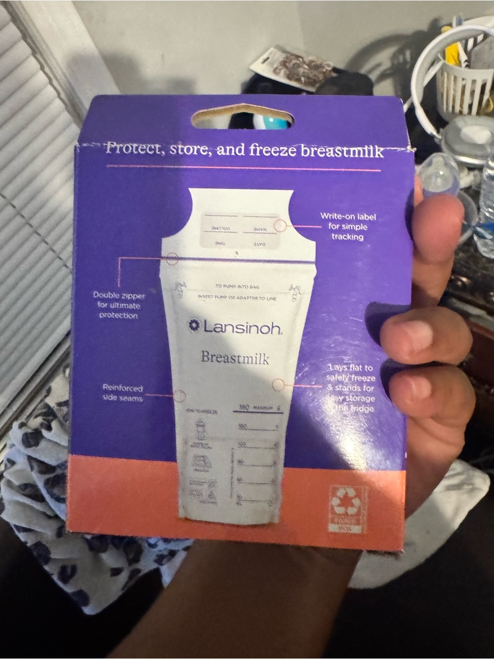 Lansinoh Purple & Orange Breastmilk Storage Bags